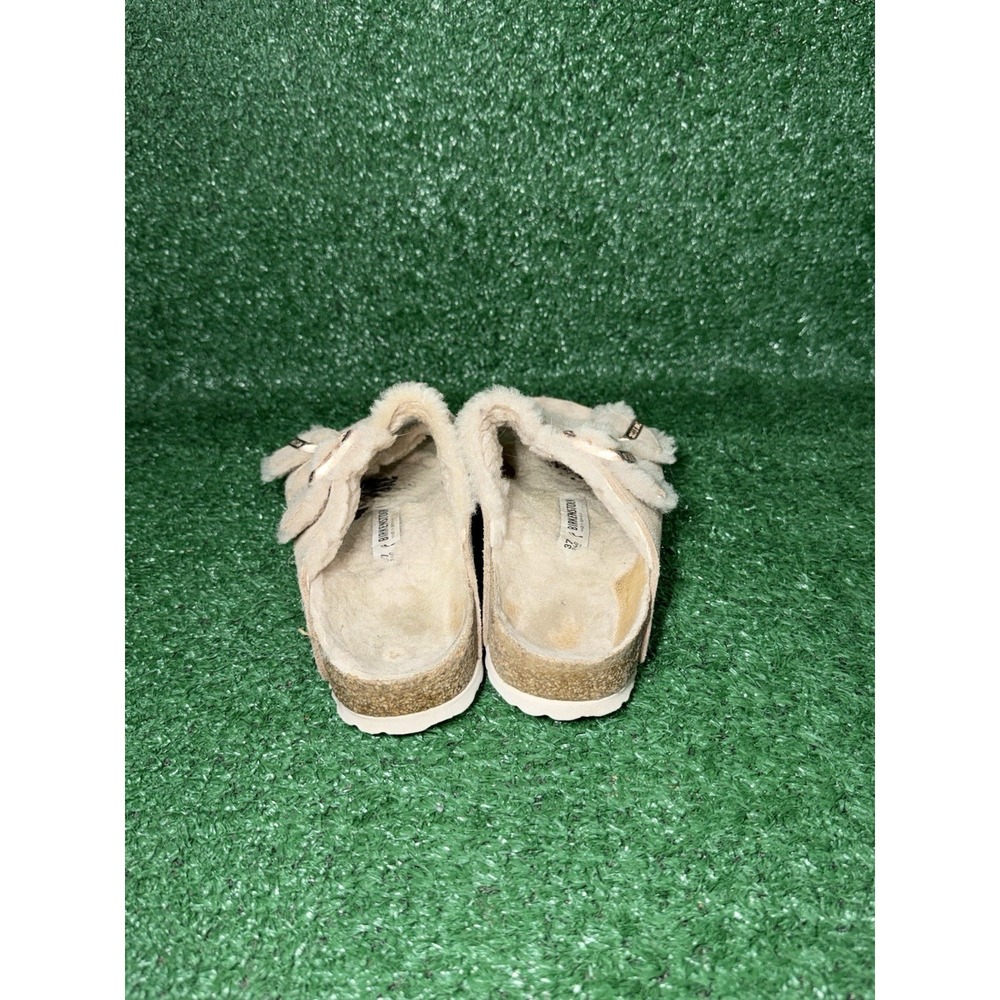 Birkenstock Arizona Suede Shearling Beige Slip On Sandals Womens Size 7 US 37 EU - Picture 6 of 10